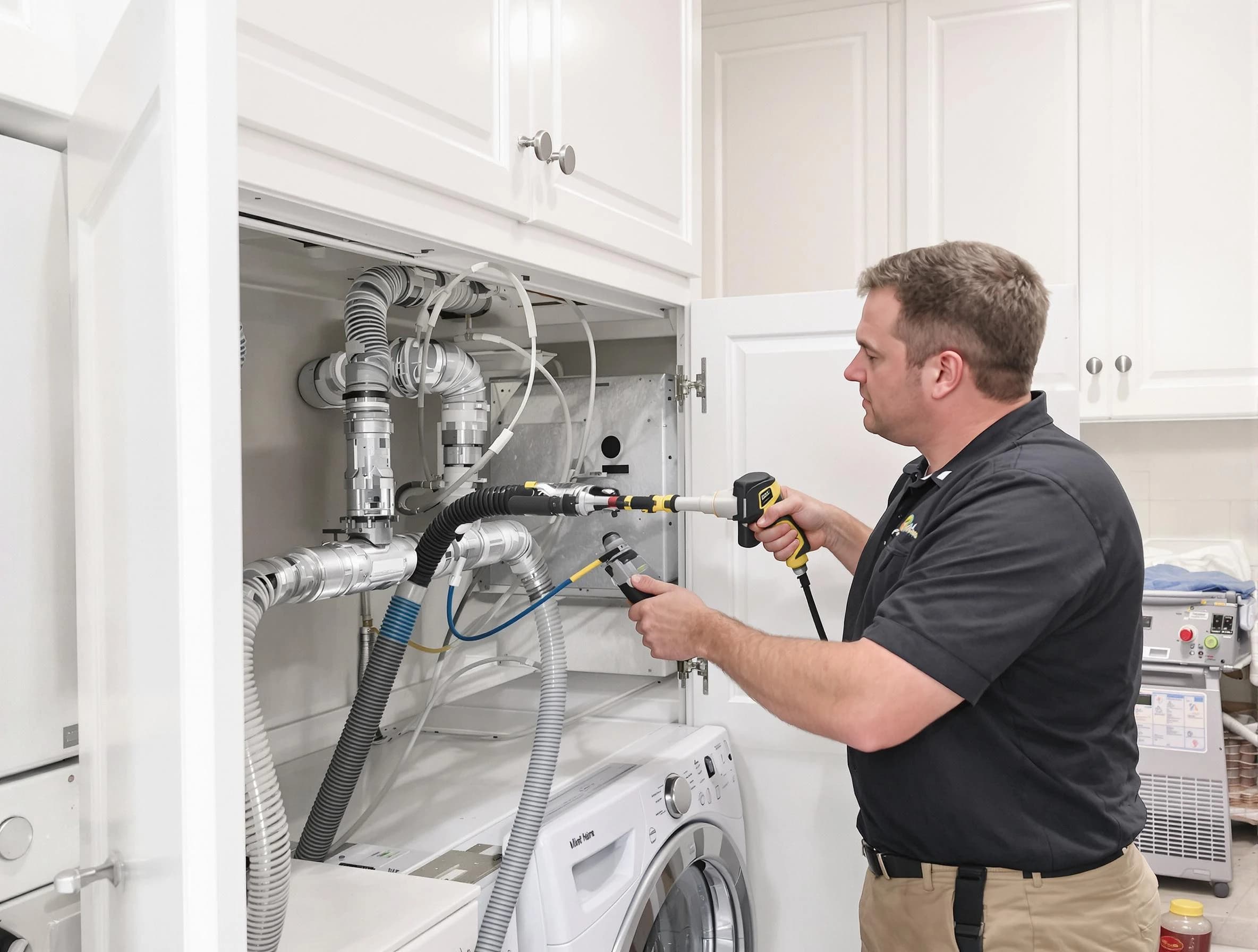 Lovejoy Dryer Vent Cleaning professional removing severe blockage from a clogged dryer vent in Lovejoy