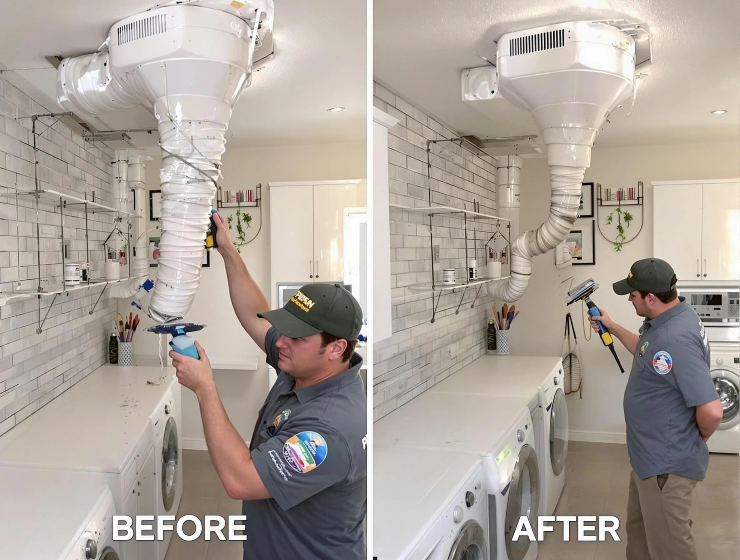 Professional dryer exhaust vent cleaning by Lovejoy Dryer Vent Cleaning in Lovejoy