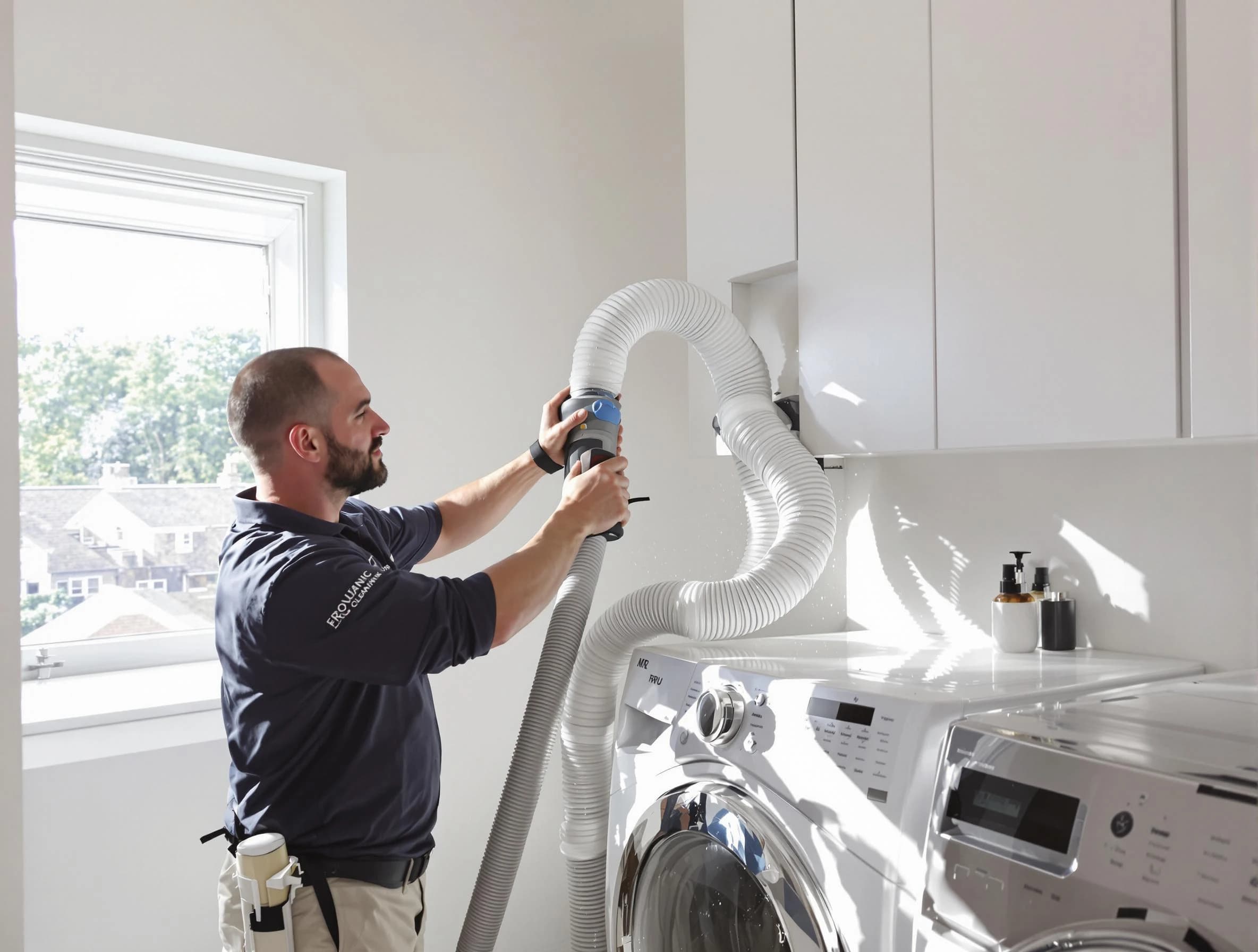 Certified Lovejoy Dryer Vent Cleaning technician performing dryer vent cleaning in Lovejoy