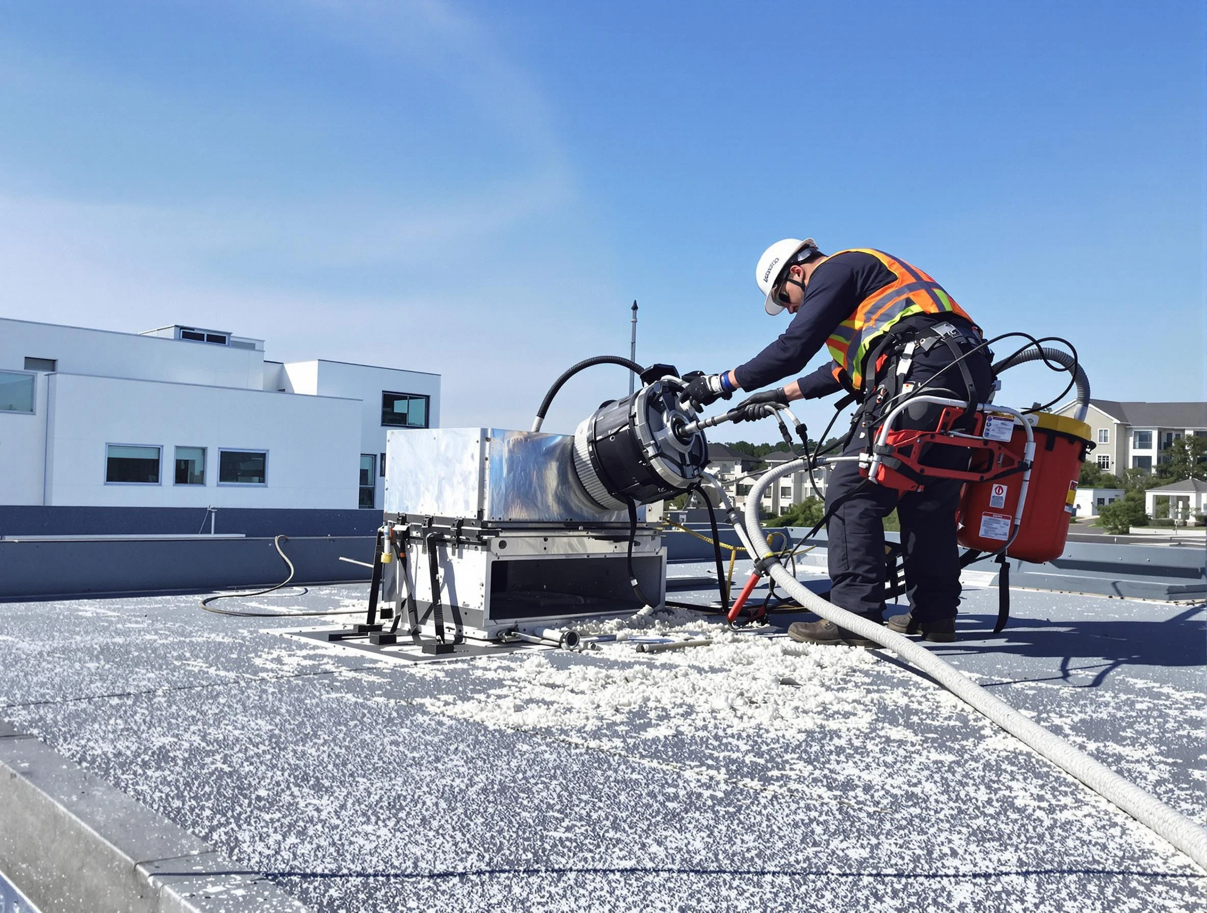 Cleaning Dryer Vent On Roof in Lovejoy