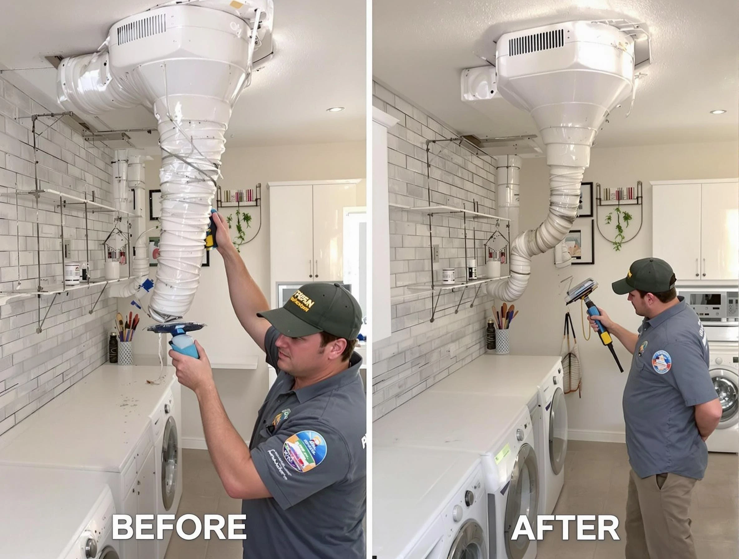 Professional dryer exhaust vent cleaning by Lovejoy Dryer Vent Cleaning in Lovejoy